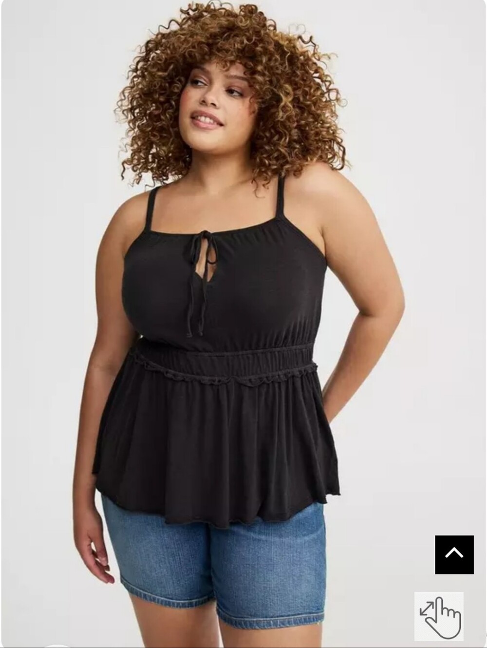 torrid Black Peplum Tie-Front Cami Top
